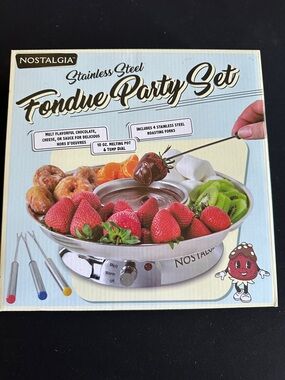 Nostalgia Stainless Steel Fondue Set - Silver
